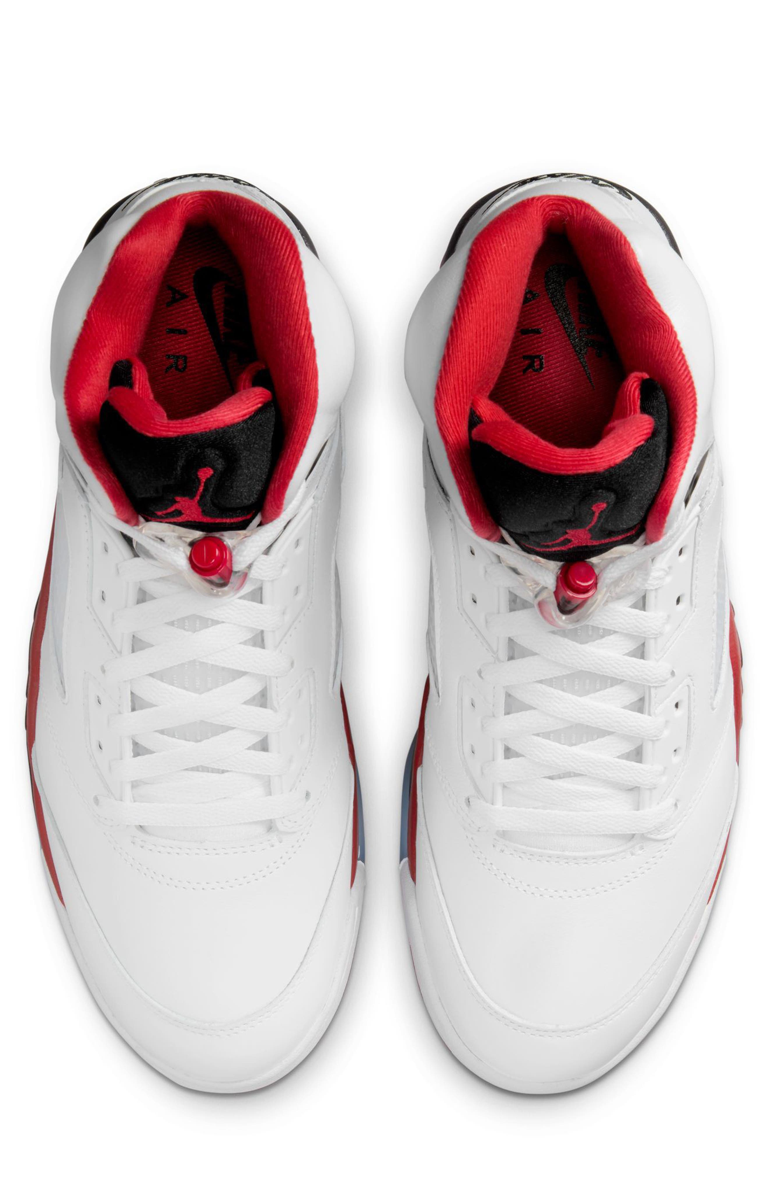 Jordan Air Jordan 5 Retro OG Sneaker, Alternate, color, White/ Fire Red/ Black