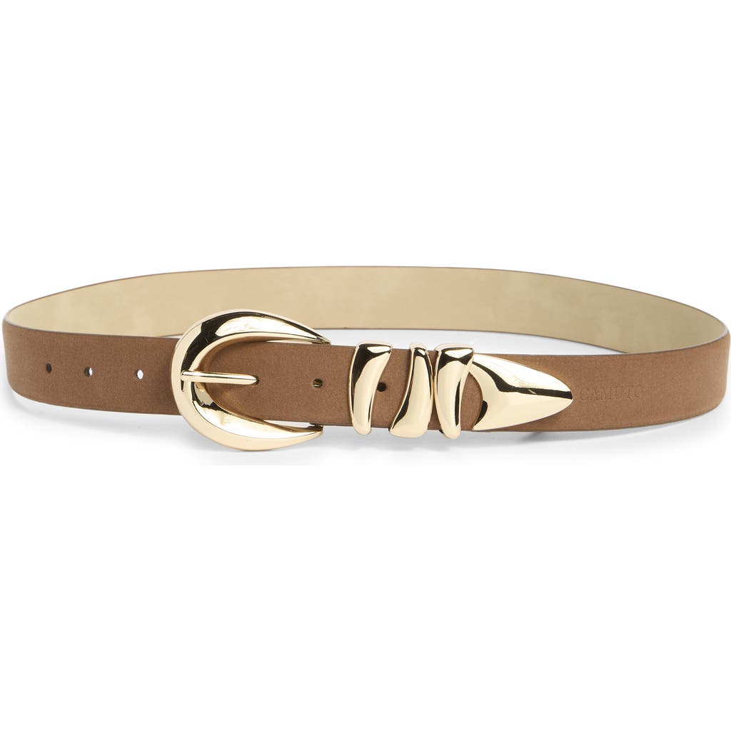 Vince Camuto Sculptural Faux Leather Belt In Brown