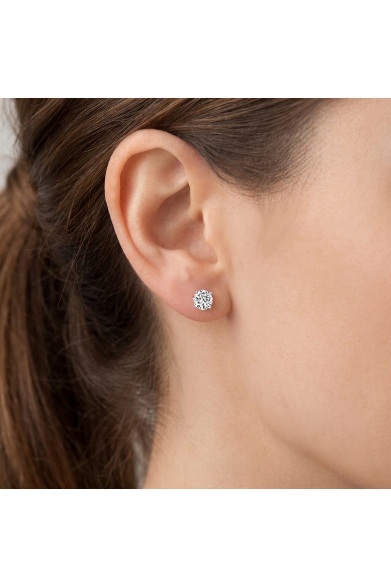 14k or Gold 2 Ct T.W. Certified Natural Diamond Studs, Alternate, color, 14K White Gold