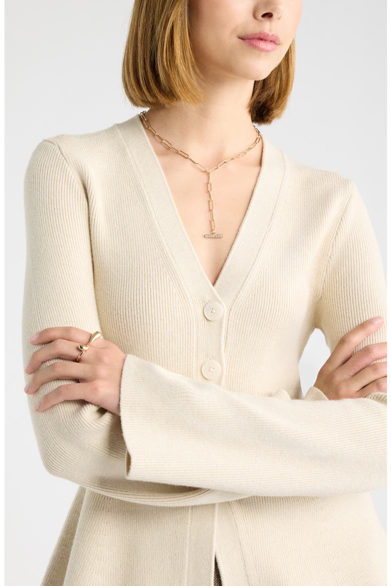 Softluxe Ribbed Waist Cardigan, Alternate, color, BEIGE OATMEAL LIGHT HEATHER
