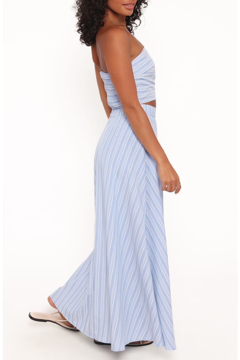 Serafina Stripe Strapless Top & Maxi Skirt Set, Alternate, color, BLUE STRIPE