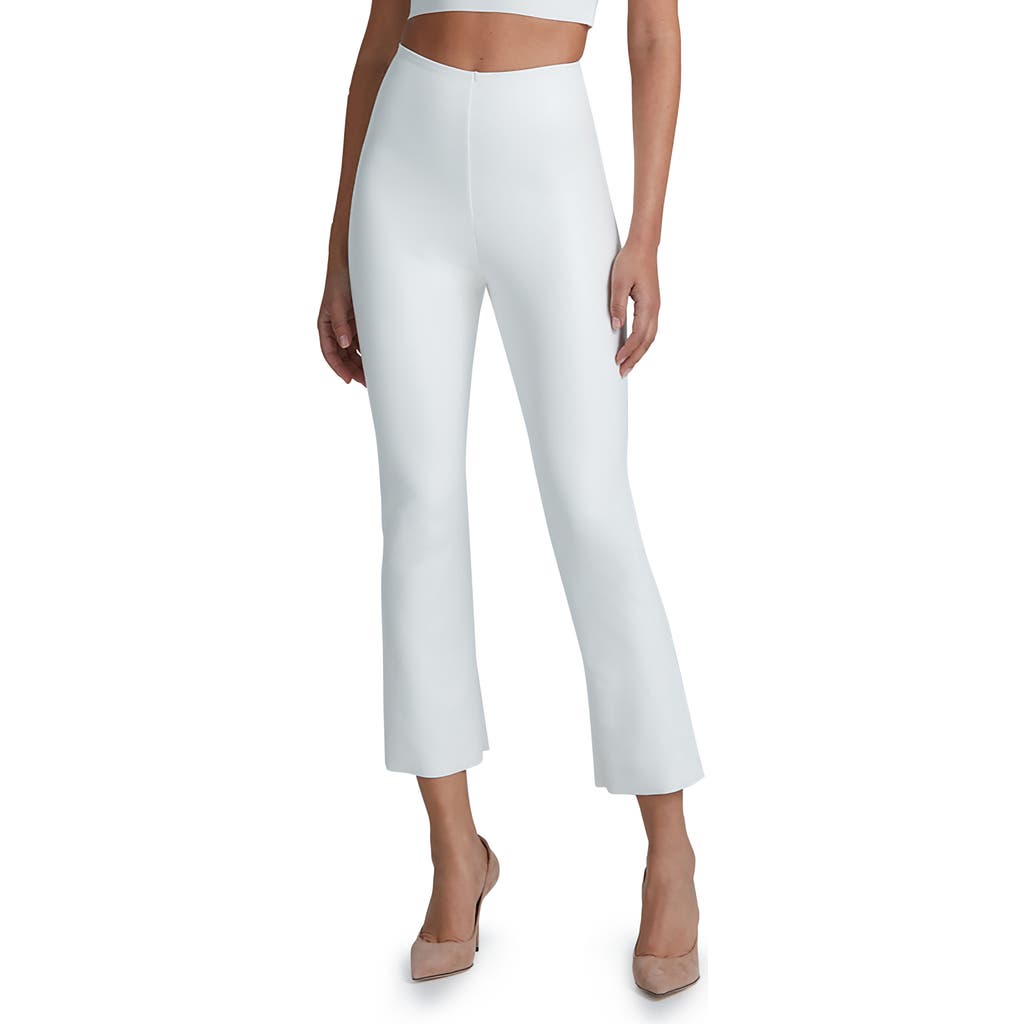 Commando Faux Leather Crop Flare Leggings In White