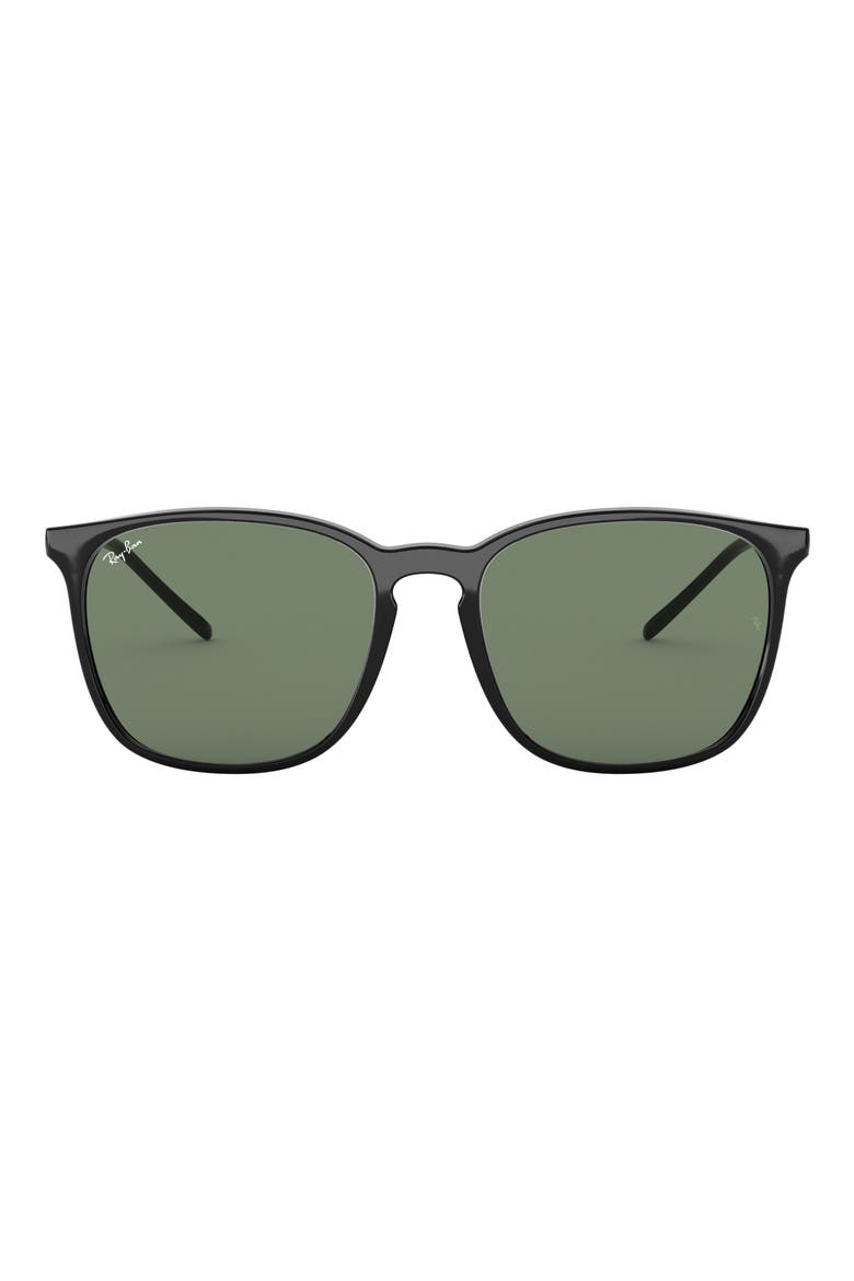 55mm Square Sunglasses, Main, color, GREEN