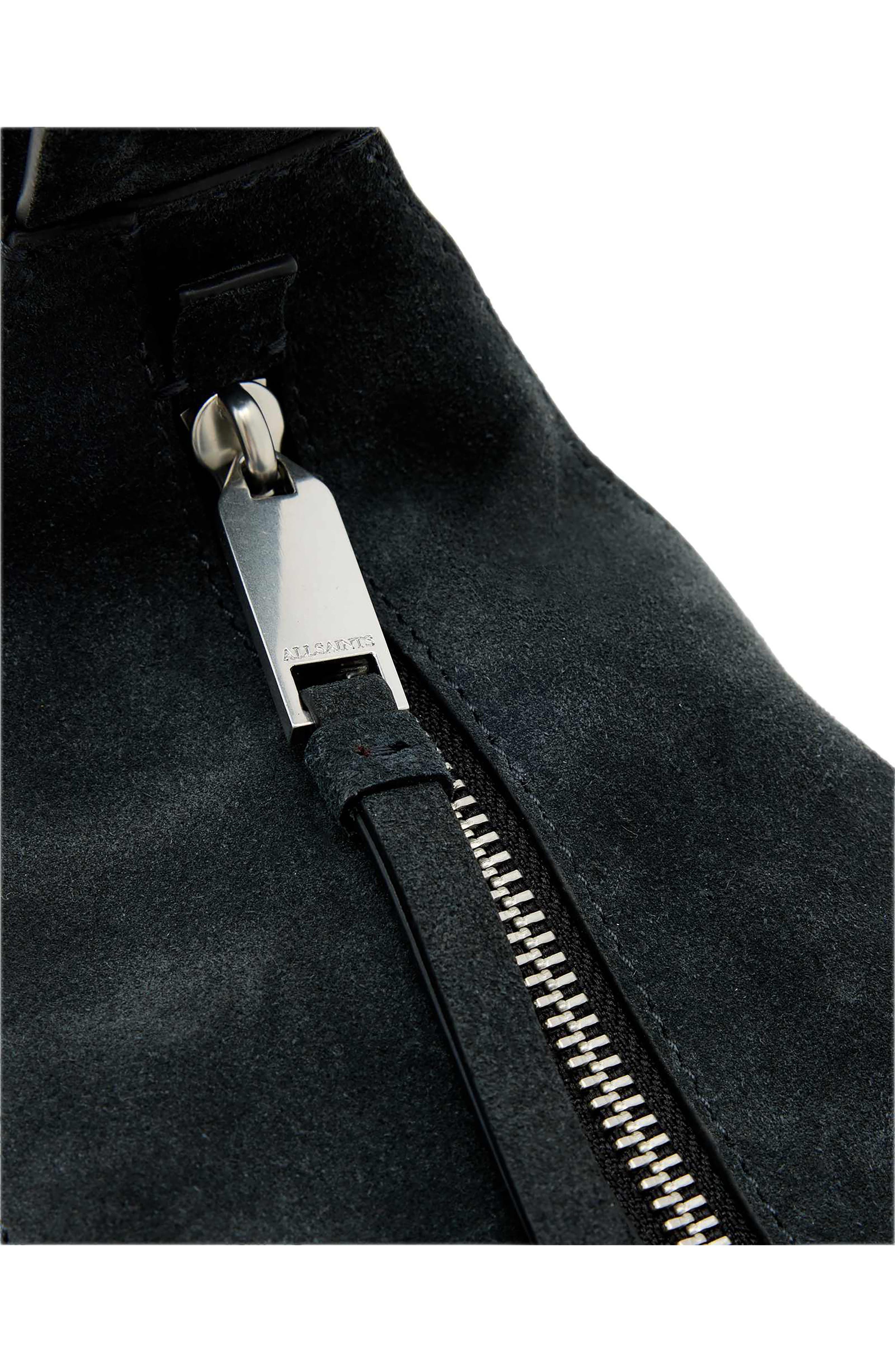 AllSaints Luna Suede Crossbody Bag, Alternate, color, Ink Blue