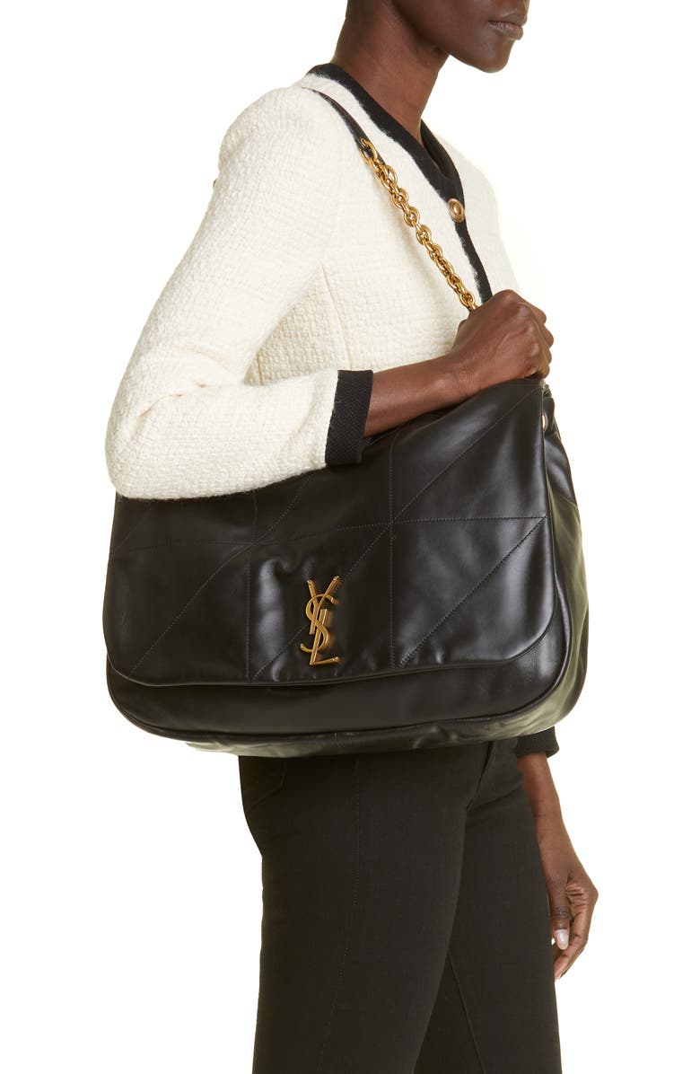 Saint Laurent Jamie 4.3 Patchwork Leather Tote, Alternate, color, Nero