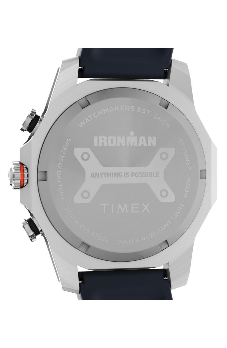 Timex<sup>®</sup> IRONMAN<sup>®</sup> Adrenaline PU Strap Chronograph Watch, 48mm, Alternate, color, Blue