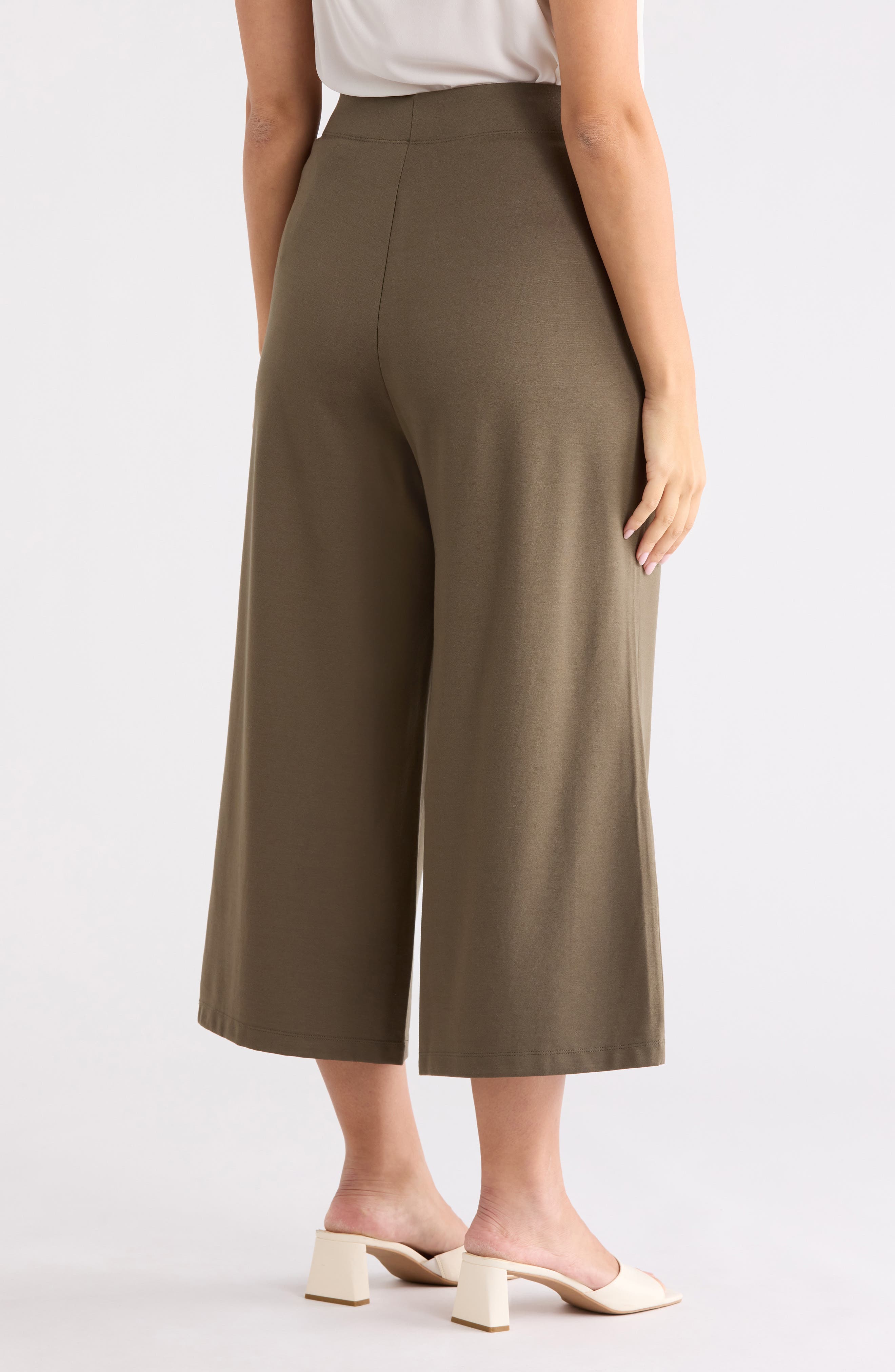 Ponte Knit Crop Wide Leg Pants - image 4