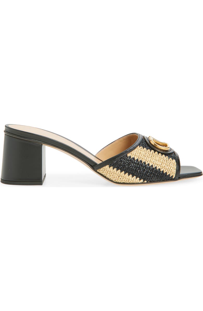 Valentino Garavani VLOGO Slide Sandal, Alternate, color, Natural/ Black