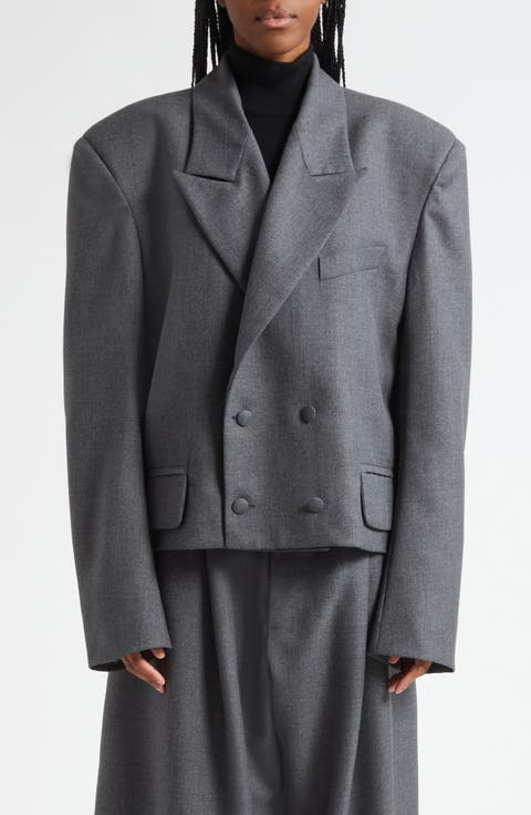 Slouchy Crop Double Breasted Blazer