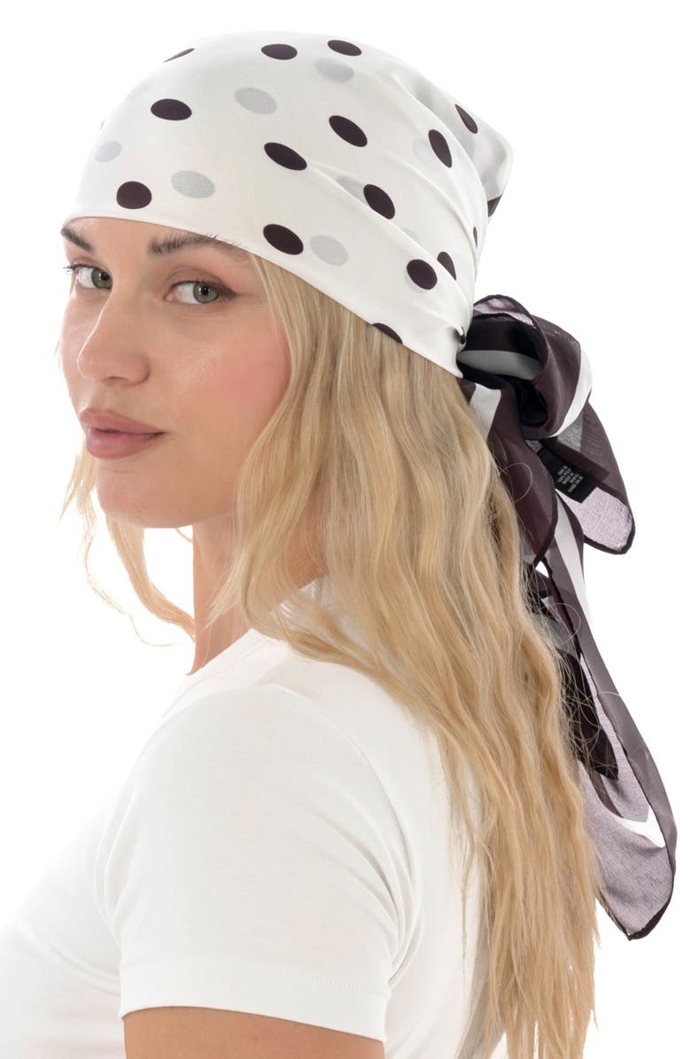 MARCUS ADLER Polka Dot Satin Square Scarf, Alternate, color, 