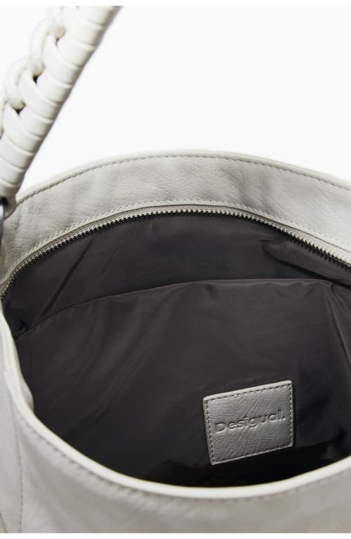 Desigual Big Faux Leather Backpack In Gray