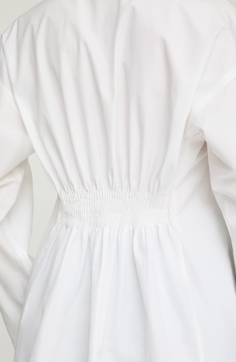 Lafayette 148 New York Pintuck Back Organic Cotton Poplin Button-Up Shirt, Alternate, color, White