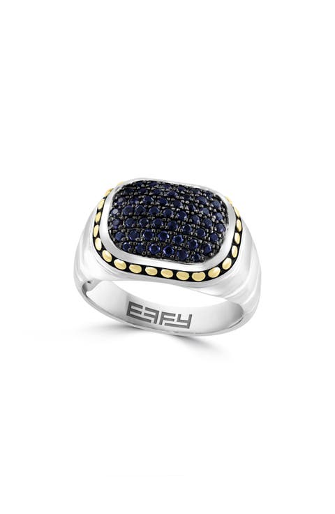 Men's Two-Tone Sapphire Signet Ring
