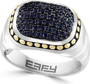 EFFY Men's Two-Tone Sapphire Signet Ring