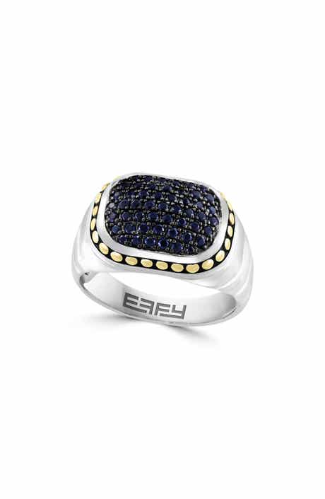 EFFY Men's Two-Tone Sapphire Signet Ring