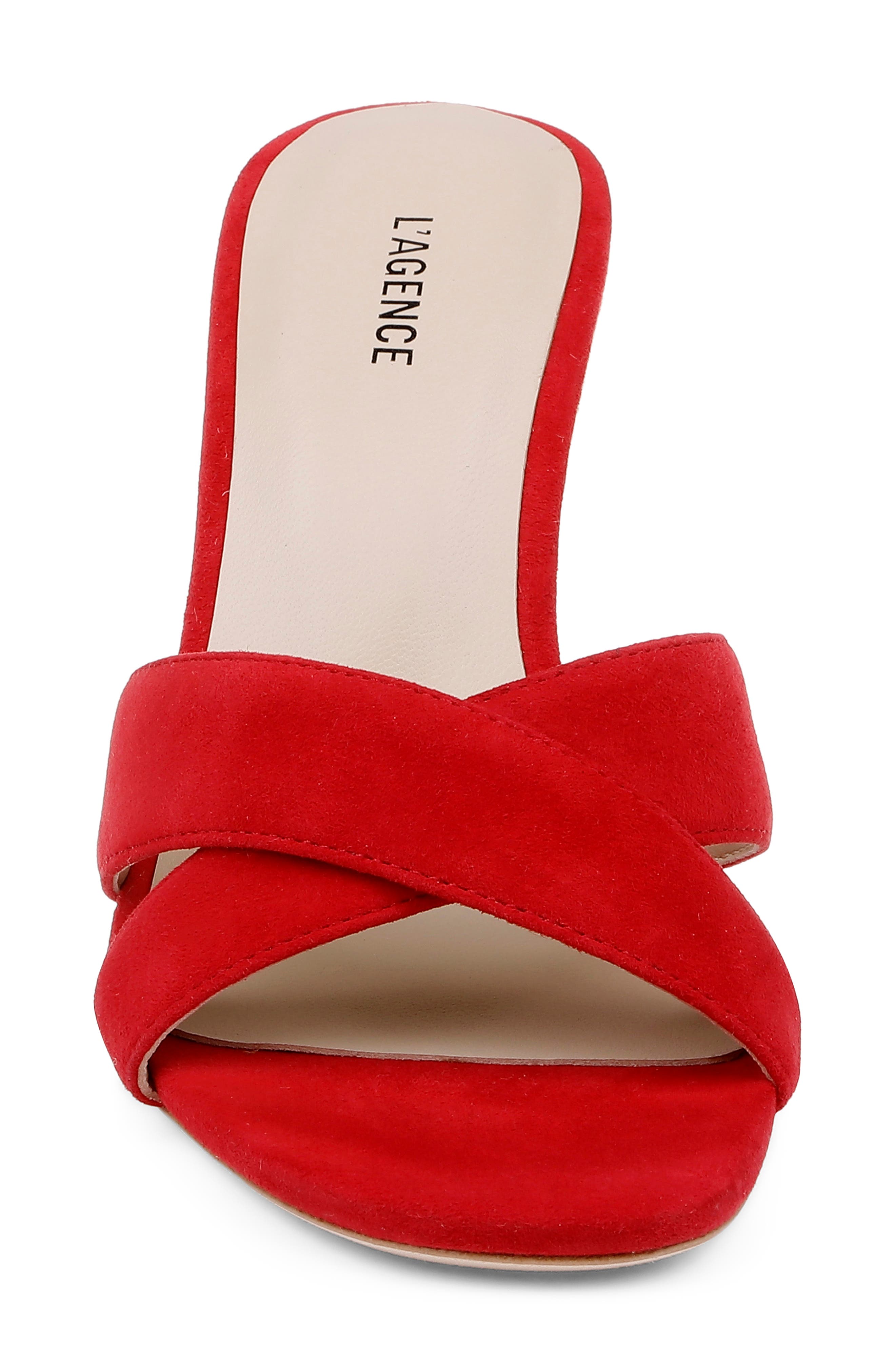 Rosaline Espadrille Wedge Slide Sandal, Alternate, color, RED SUEDE