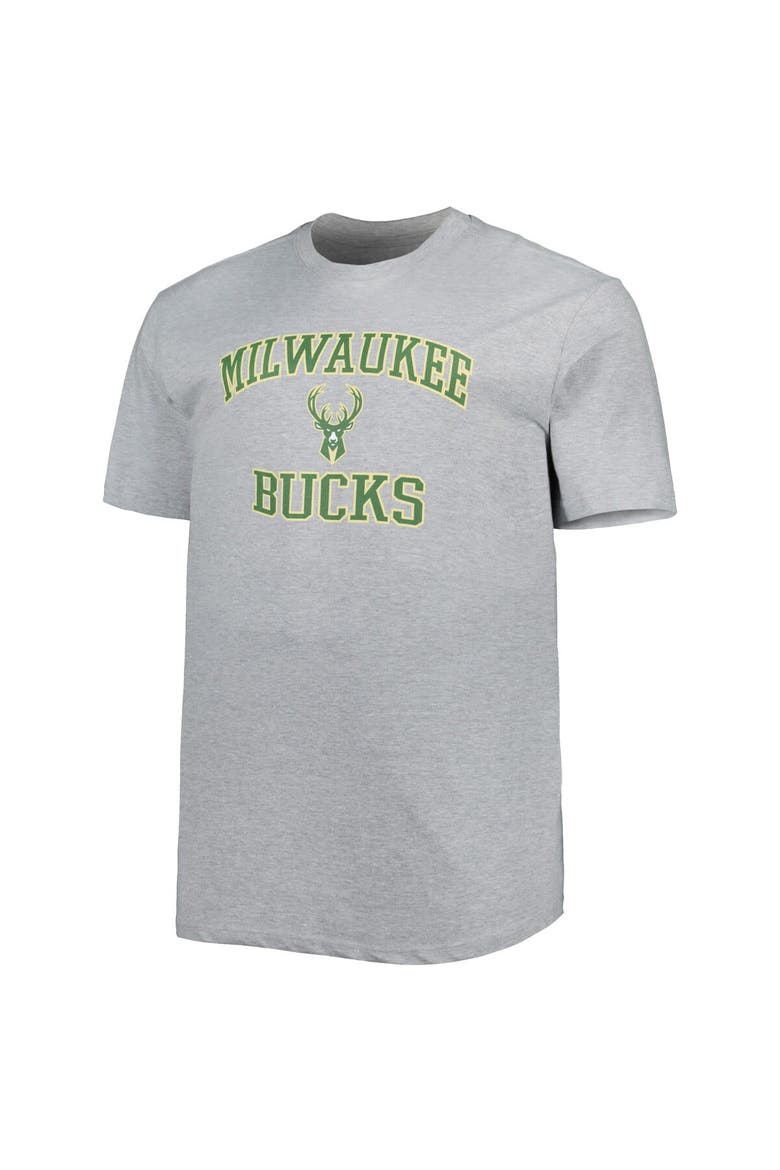 Men's Heathered Gray Milwaukee Bucks Big & Tall Heart & Soul T-Shirt, Alternate, color, Heather Gray