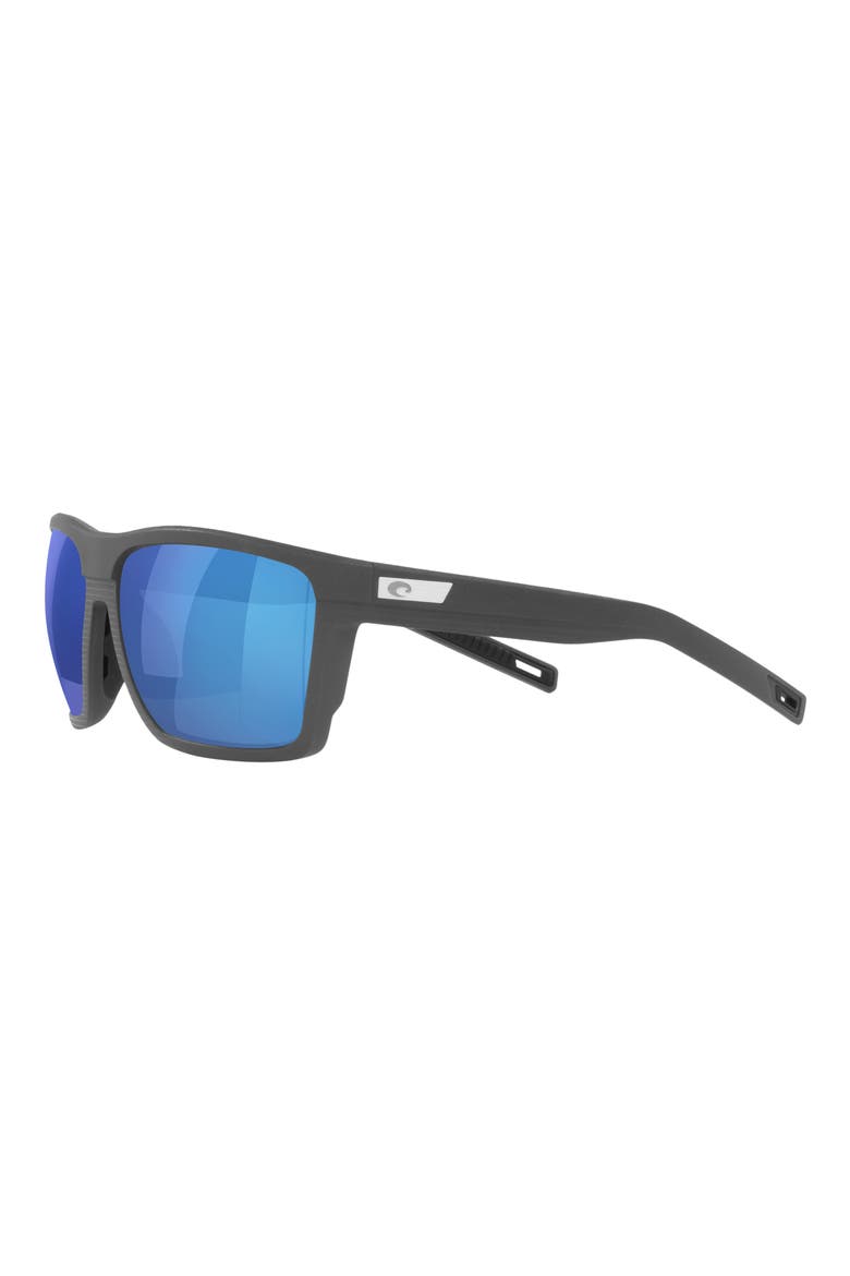 Pargo 61mm Mirrored Polarized Square Sunglasses, Alternate, color, DARK GREY