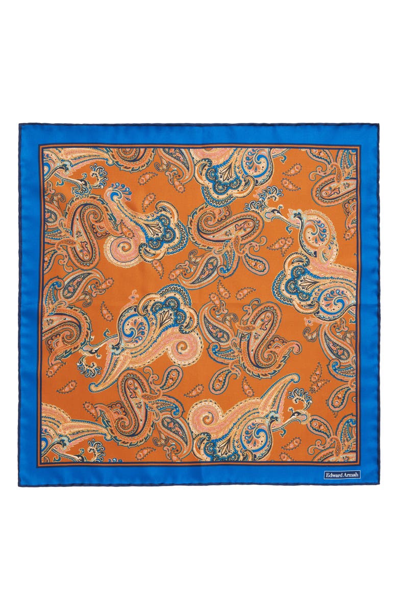 EDWARD ARMAH Paisley Silk Pocket Square, Alternate, color, 