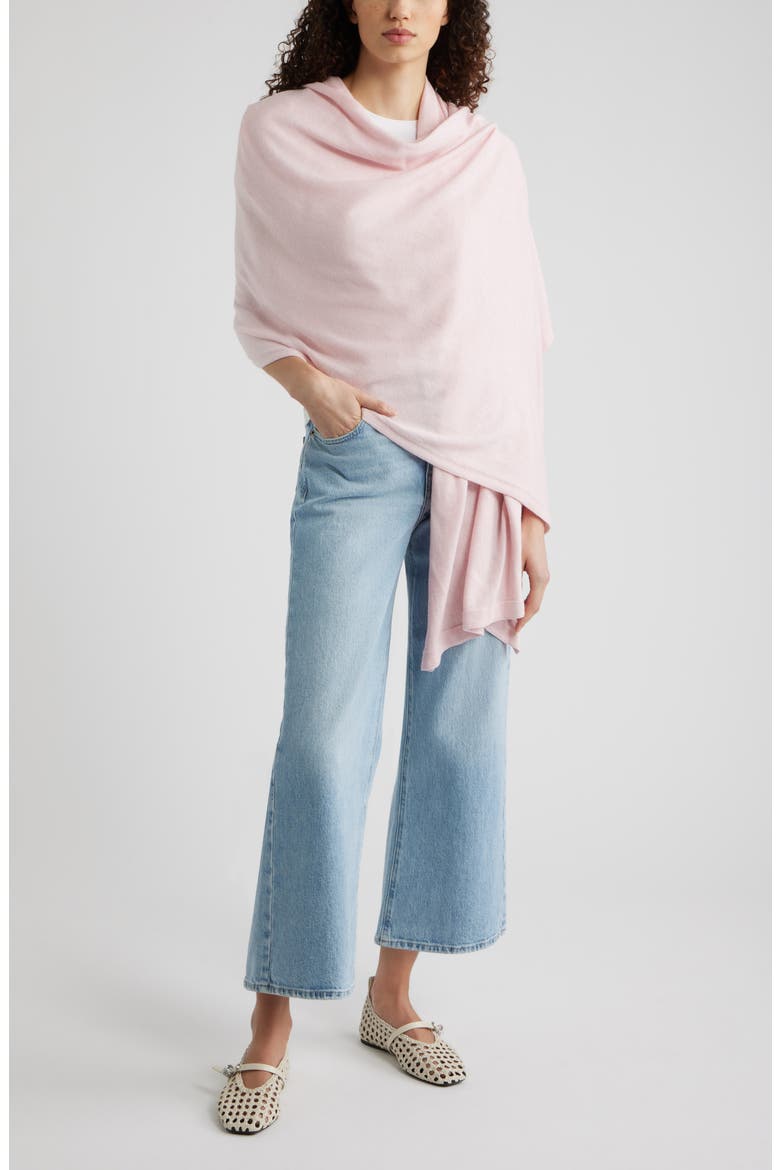 Transitional Knit Travel Wrap, Main, color, LIGHT PINK