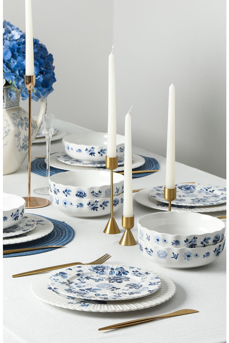 Fiore New Bone China Salad Plate Set of 4, Alternate, color, Blue