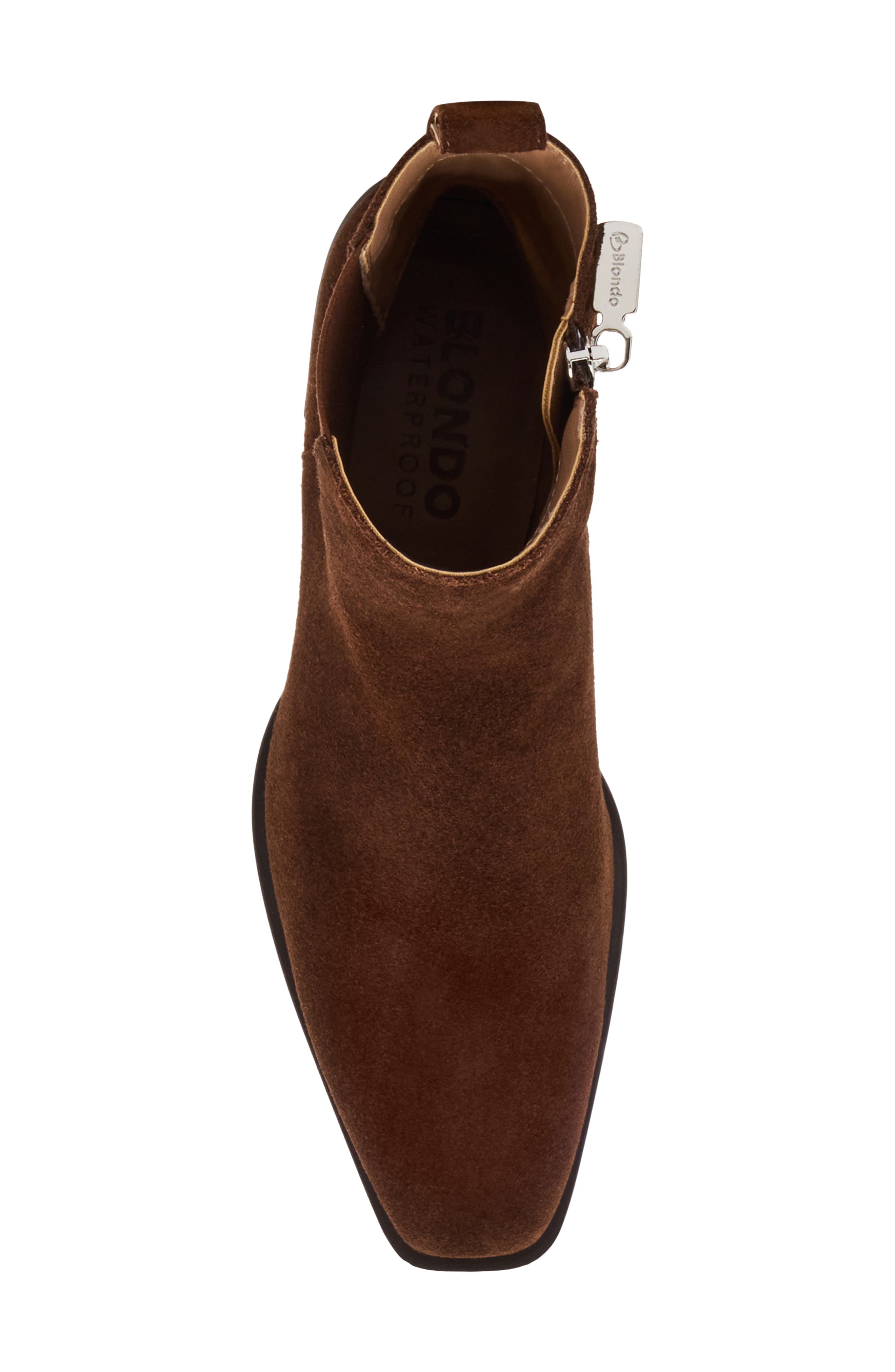 Dusi Leather Chelsea Bootie, Alternate, color, CHOCOLATE SUEDE
