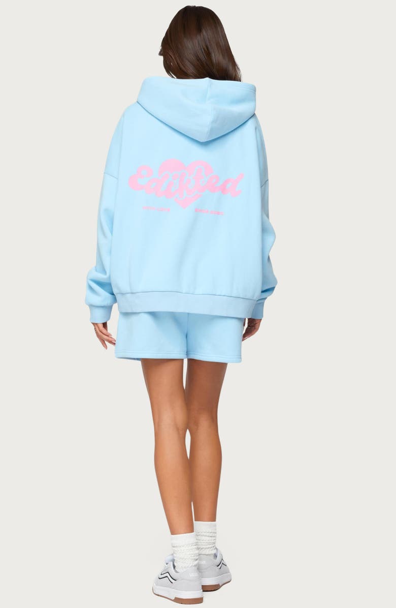 EDIKTED Logo Hoodie, Alternate, color, Light-Blue