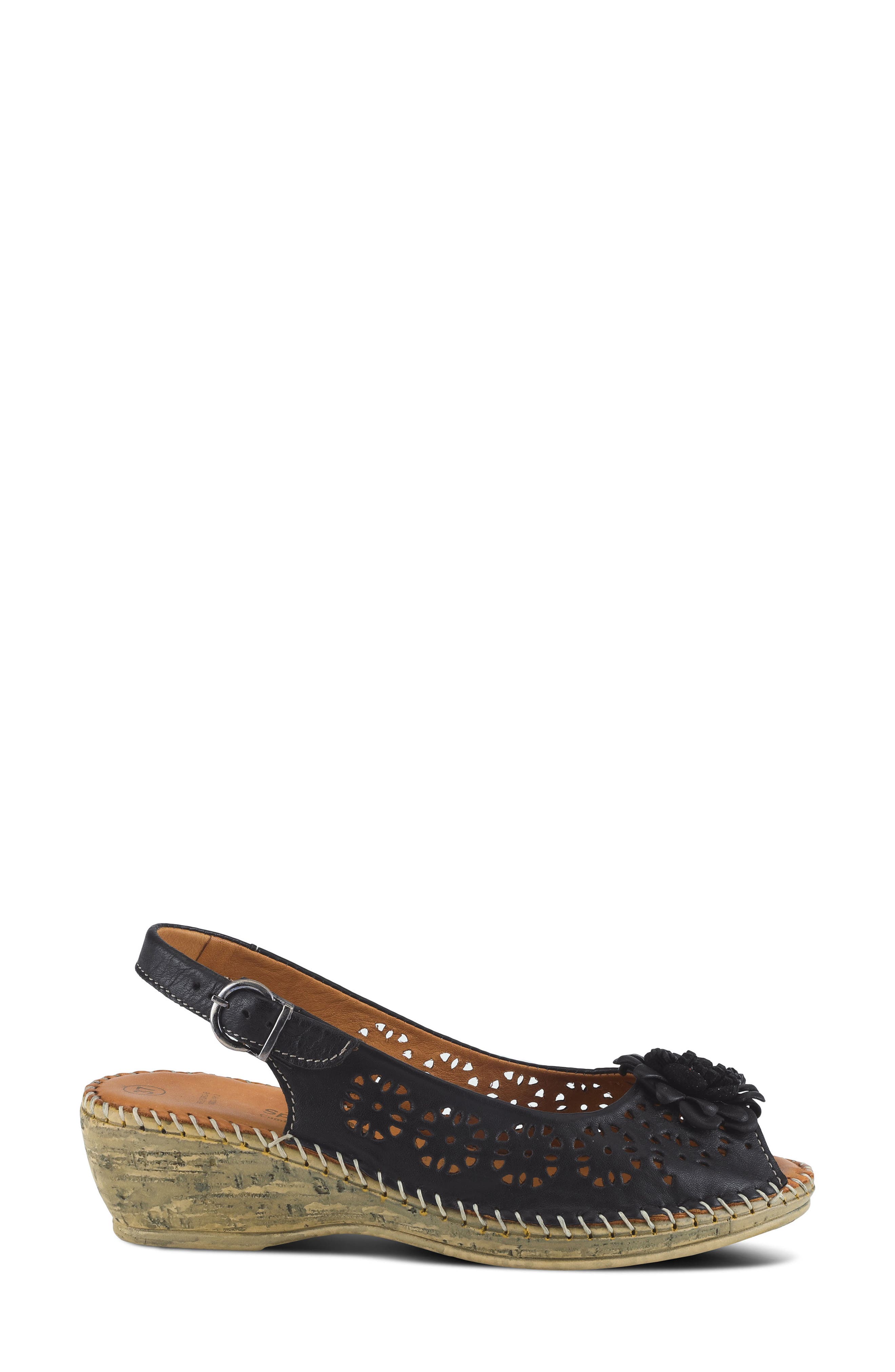 Spring Step Belford Slingback Sandal, Alternate, color, Black Leather