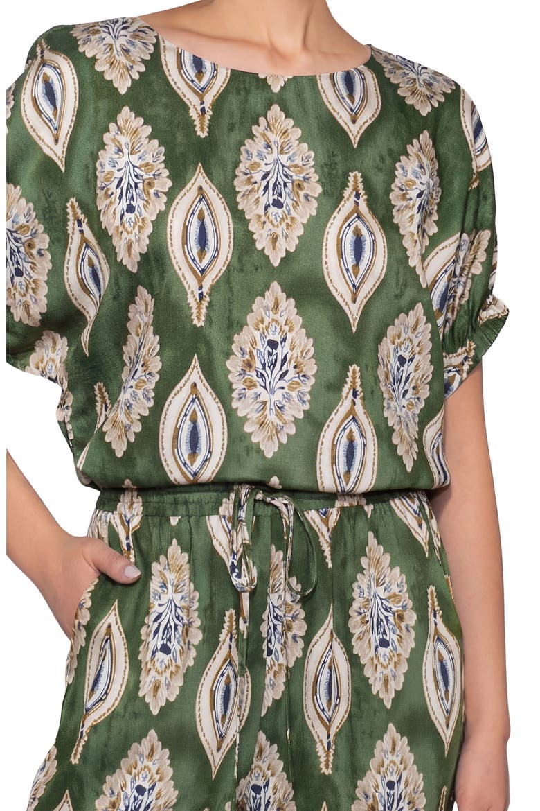 Floral Print Short Sleeve Top, Alternate, color, PEA GREEN MULTI