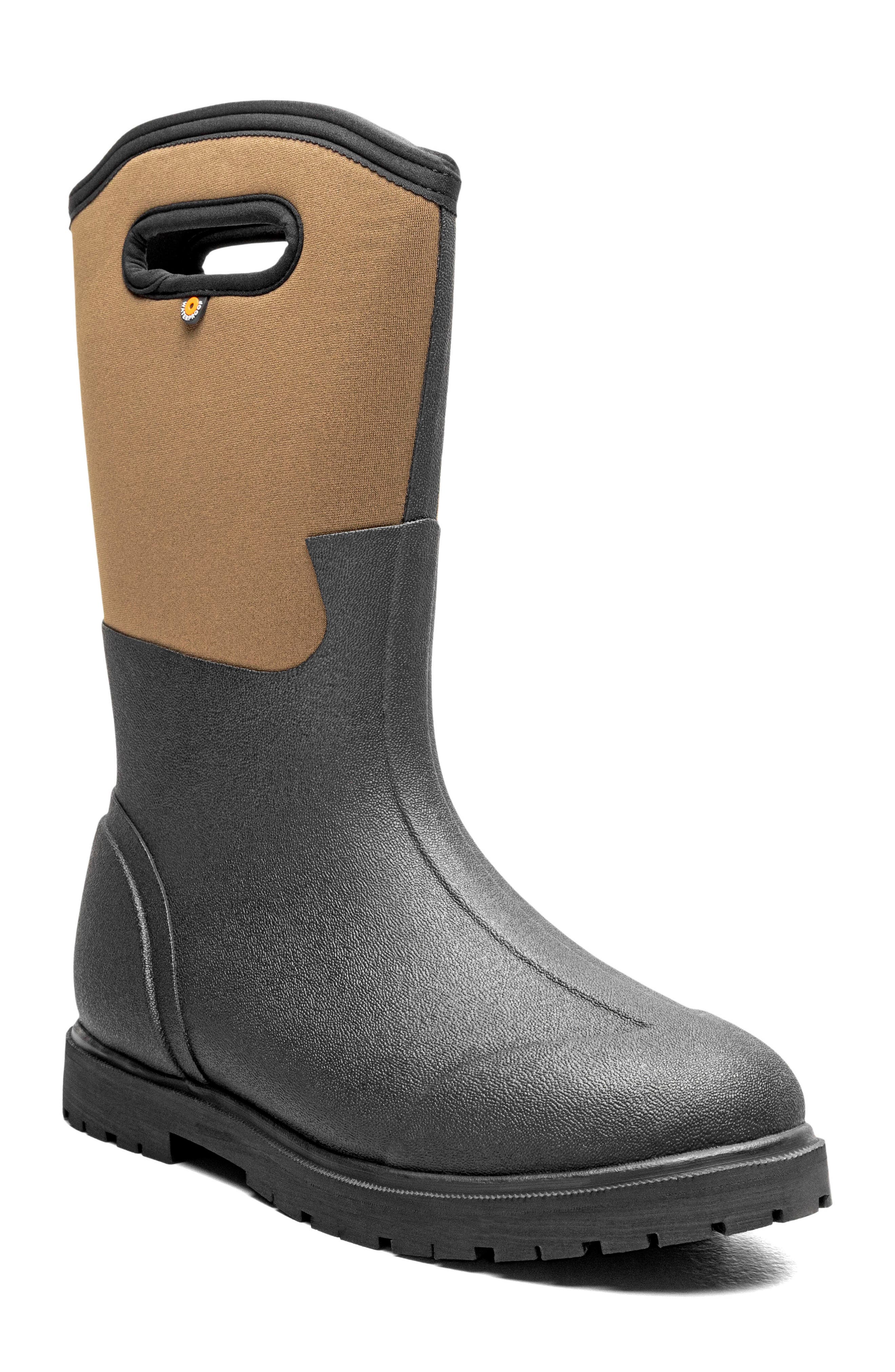Roper Waterproof Rain Boot, Main, color, BLK AND BRN