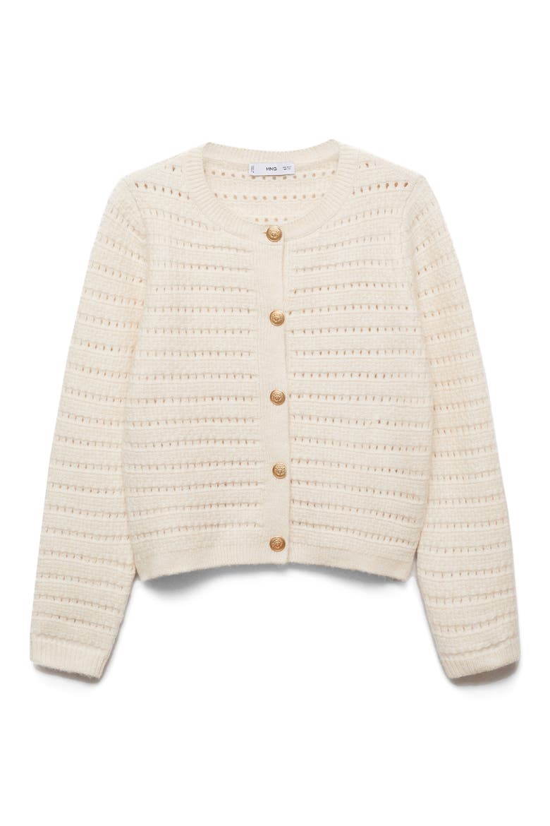 Open Stitch Cardigan, Alternate, color, ECRU