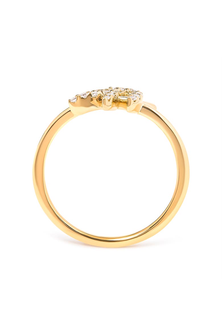 10K Yellow Gold 1/10 Cttw Diamond Leaf and Branch Ring, Alternate, color, Yellow
