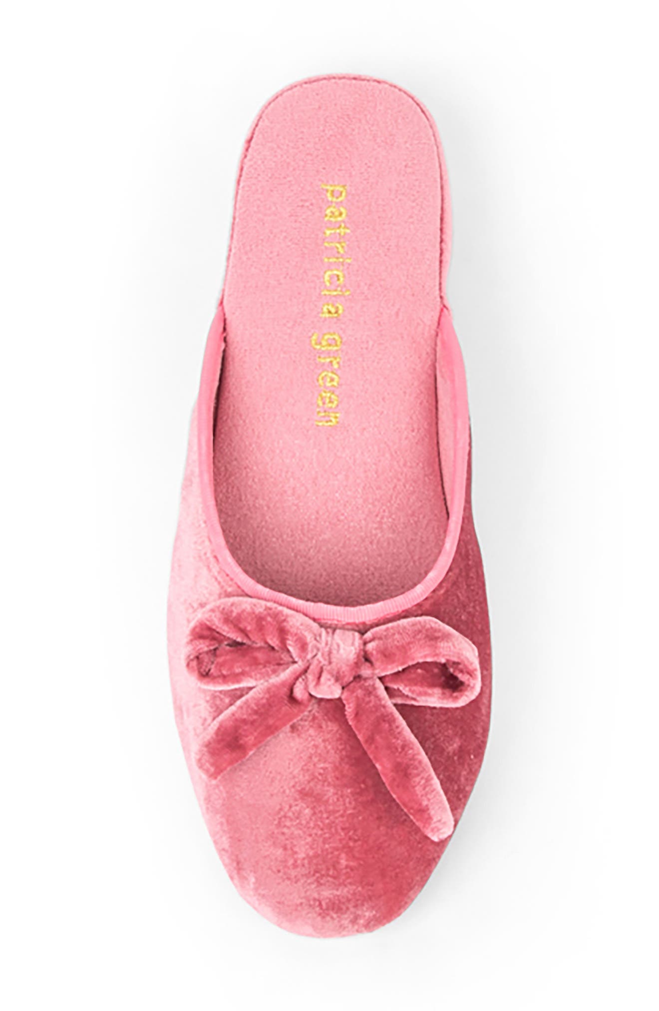 Velvet Bow Wedge Slipper, Alternate, color, ROSE PINK