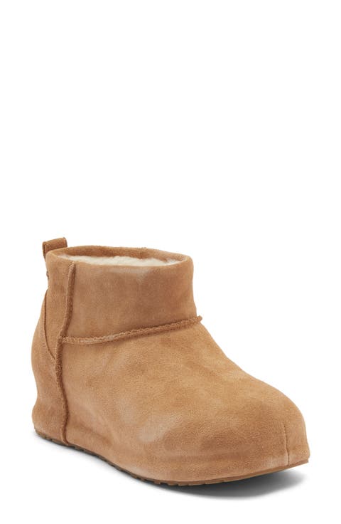 Classic Mini Enwrap Genuine Shearling Leather Boot
