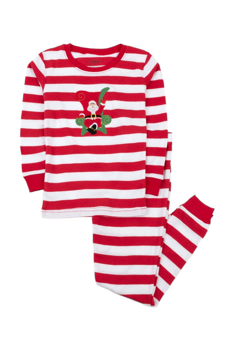 Kids Cotton Two-Piece Printed Holiday Pajamas, Alternate, color, MULTI