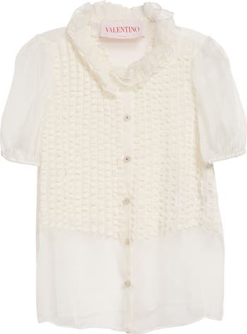 Valentino Garavani Ruffle Silk Chiffon Top | Nordstrom