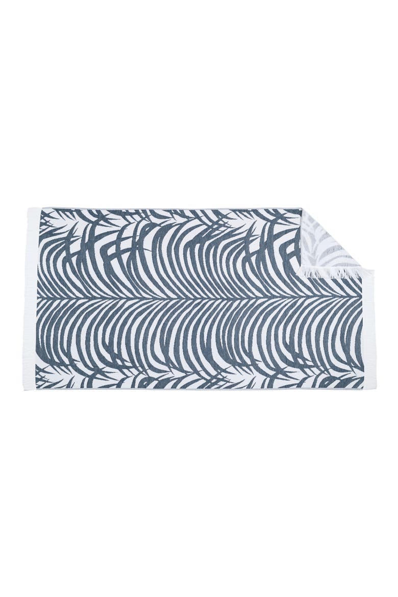 Zebra Palm Beach Towel, Alternate, color, NAVY