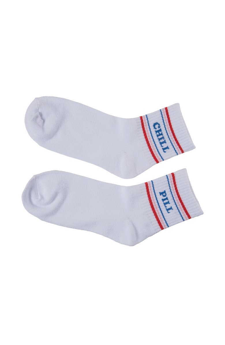 Totalee Gift Chill/Pill Socks Cotton White, Main, color, White