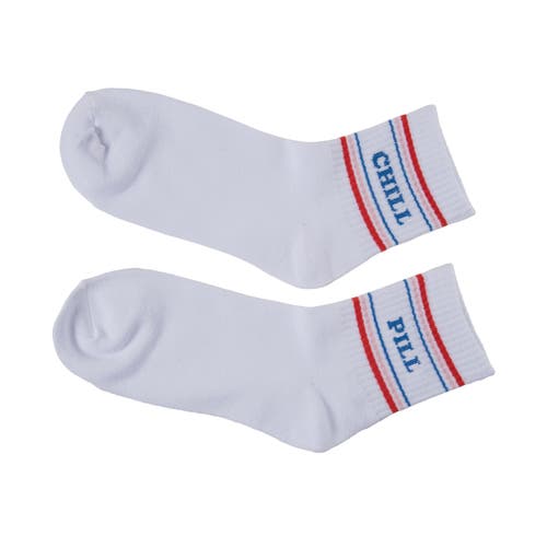 Totalee Gift Chill/pill Socks Cotton White In Multi