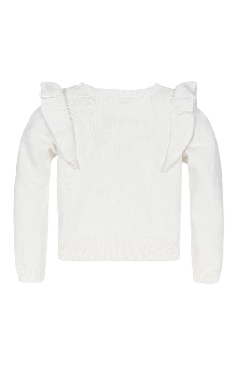 Hope & Henry Baby Girls' Pointelle Yoke Ruffle Sweater, Infant, Alternate, color, Soft White