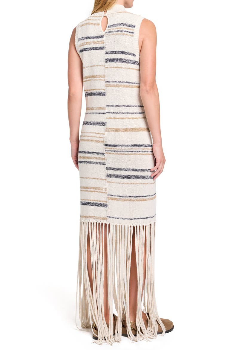 Fringe Sleeveless Dress, Alternate, color, IVORY MULTI