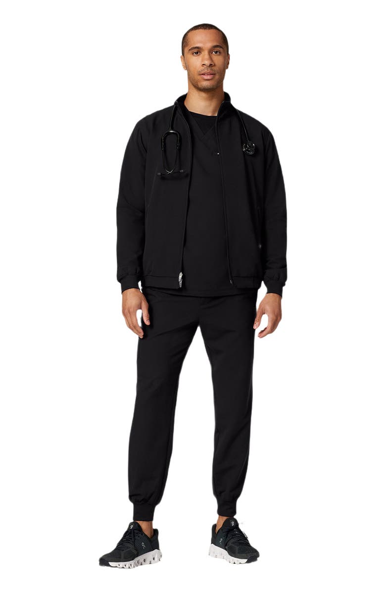 JAANUU Wolfe Men's 6-Pocket Classic Scrub Jacket, Main, color, Black