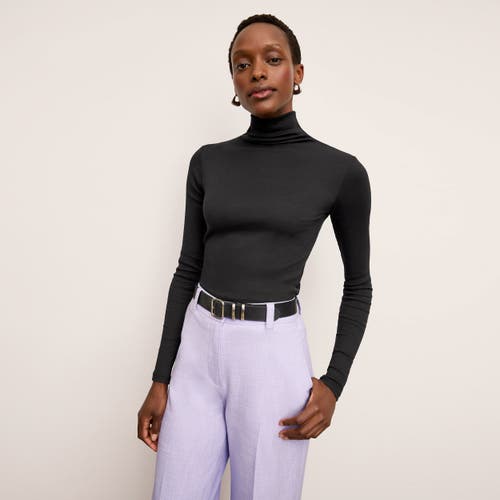M.m.lafleur The Axam Turtleneck - Organic Ribbed Pima Cotton In Black