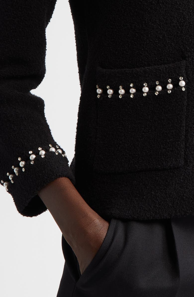 St. John Collection Embellished Stretch Micro Bouclé Jacket, Alternate, color, 