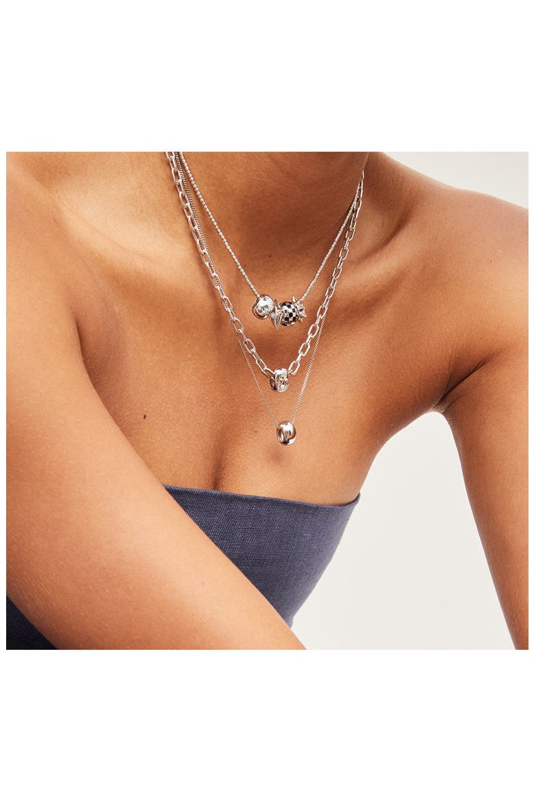 Italian Chain Link Necklace, 4mm, Alternate, color, SILVER