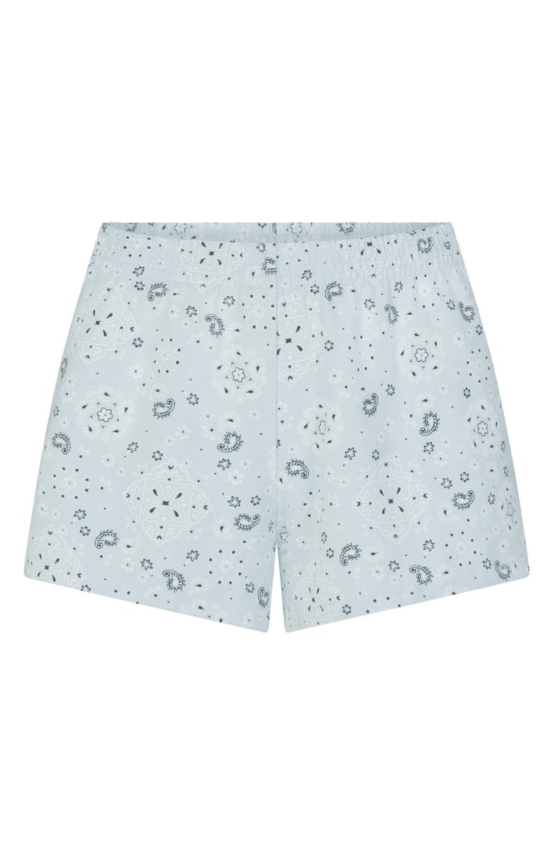 SKIMS Stretch Cotton Jersey Shorts, Alternate, color, Powder Blue Bandana
