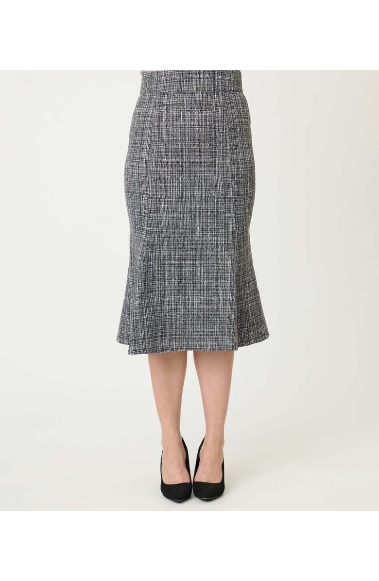 Unique Vintage Tweed Tina Trumpet Skirt, Alternate, color, Grey Tweed