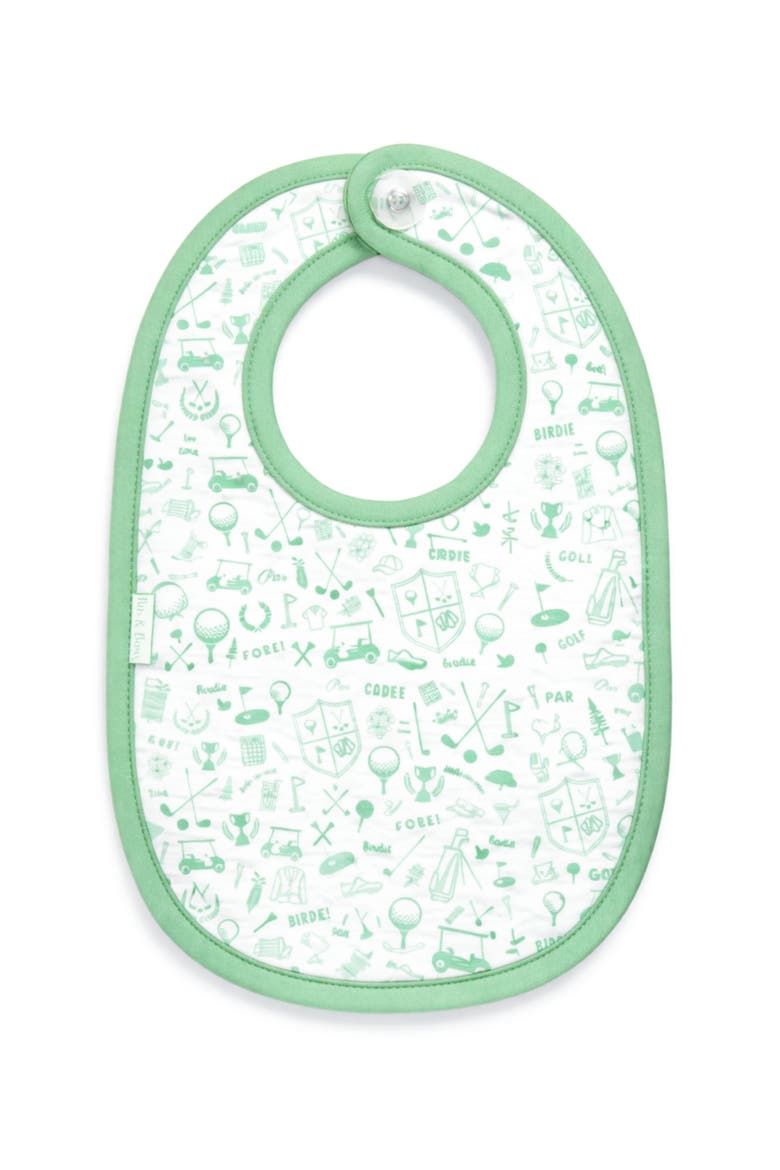 Golf Print Bib, Main, color, Green/White