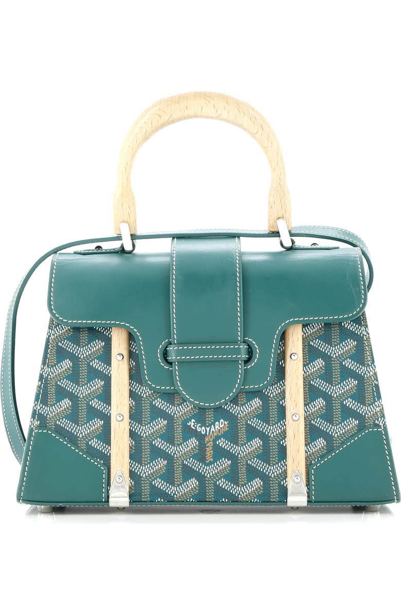 Pre-Owned Goyard Structured Saigon Top Handle Bag Coated Canvas with Leather Mini, Main, color,