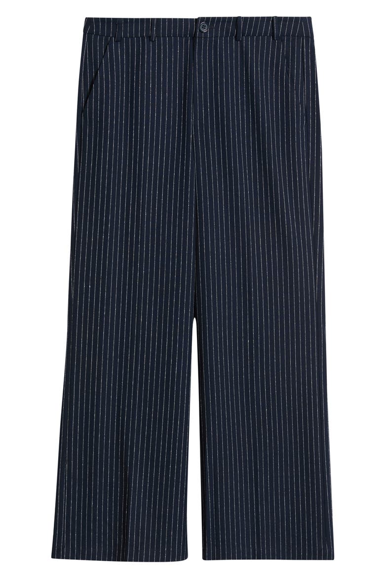 Pinstripe Trousers, Alternate, color, NAVY